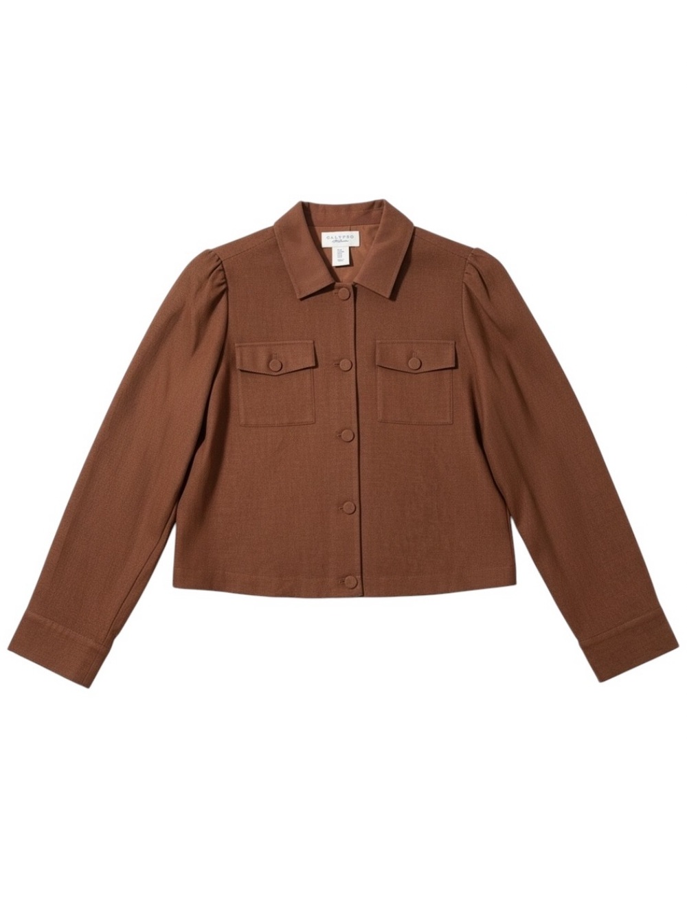 Calypso St. Barth Linen Blend Lightweight Crop Jacket Brown Size Medium